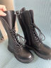 芃芃兔女童靴子秋冬新款加绒加厚保暖儿童马丁靴中大童公主单靴 黑色-加绒 36码内长22.2CM 实拍图