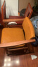 世途北欧实木总统椅餐椅日式书桌椅洽谈扶手电脑舒适休闲复古书房椅子 北美白橡木胡桃色 棕色PU软包 实拍图