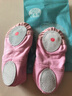 智友伴儿童舞蹈鞋女童软底练功鞋帆布免系带芭蕾舞鞋跳舞考级专用鞋粉色 实拍图