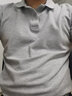 立蒙（LIMENG）珠地棉短袖T恤男士纯色POLO衫全棉翻领大码t袖衫潮 灰色 XL 实拍图