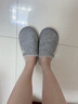洁丽雅静音棉拖鞋女秋冬季加绒保暖家居室内家用防滑情侣毛毛拖鞋男冬天 灰色 40-41(适合39-40码) 实拍图