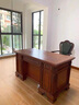 乐满庭美式书桌全实木复古办公桌奢华大气欧式别墅总裁老板桌雕花1.8米 1.6米实木框架单张书桌 常规桌面 实拍图