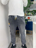 戈凡尔春秋季男士牛仔裤 宽松弹力潮流休闲哈伦裤修身小脚九分束脚裤 CFH-K01灰色 XL【(31-32码)体重120-140斤】 实拍图
