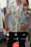 奉孝中老年人女夏装妈妈装春夏洋气太太老人衣服套装冰丝短袖奶奶衬衫 894蓝花（搭配黑裤子） 2XL （建议120-135斤） 实拍图