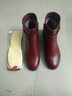 觅艳 妈妈鞋子软皮靴子女鞋棉鞋秋冬季中跟加绒女靴中年中老年皮鞋 红色 加绒 42 实拍图