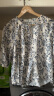 尚都比拉秋季国风新中式青花瓷印花立领系带五分袖雪纺衫 白底兰花 XL  晒单实拍图