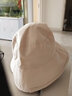目丸渔夫帽女韩版潮百搭遮阳帽夏季薄款遮脸防晒帽学生盆帽太阳帽子女 米白色 可调节 实拍图