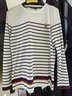 哈吉斯（HAZZYS）女装 秋款T恤经典条纹休闲长袖T恤ABTSE0BCF05 白色WT XL (170/92A 42) 实拍图