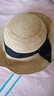 Mr DUCK马达加斯加天然拉菲草 匠心手工草帽女遮阳帽 大帽檐可折叠渔夫帽 黑色印花本草色-小边 (进口材质） S（适合52-54cm头围，小头围拍) 实拍图
