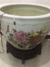 伊莲鱼缸花瓶高脚底座陶瓷木质制木托树脂瓷器奇石工艺品花盆架子摆件 直径46CM高17.5cm左右 实拍图