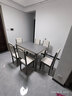 初屋岩板餐桌椅组合 意式轻奢中小户型简约方餐桌吃饭桌子餐厅家具 灰白框架 实木椅【阿玛尼灰】 1.2m  /1.3m一桌6椅【尺寸备注】 实拍图