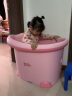 日康（rikang）浴桶婴儿洗澡盆宝宝儿童洗澡桶 新生儿宝宝游泳桶8个月-12岁澡盆 大号粉色浴桶（小船+海洋球） 实拍图