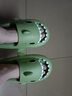 迟到时光鲨鱼拖鞋男居家新品厚底软底防滑凉拖鞋男士四季室内凉拖鞋女外穿 墨绿【升级款】 40-41 【适合40-41码】 实拍图