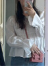 乐町韩系少女风100%棉白色衬衫2024春季新款正反两穿内搭上衣 白色(现货) M 晒单实拍图