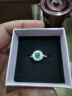 玉戒指冰种阳绿蛋面翡翠镶嵌银公主方戒指生日节日纪念 晒单实拍图