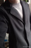 卡度顿秋冬季妮子大衣男韩版纯色修身中长款毛呢外套男上衣商务休闲风衣 黑色 3XL（160-180斤左右） 晒单实拍图
