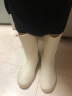 马尼亚袋鼠（MANIYADAISHU）女款雨鞋厨房防滑中筒夏季水靴软底轻便女士水鞋洗车干活短筒胶鞋 米白色5 不加绒(标准)-38码 晒单实拍图