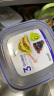 乐扣乐扣塑料保鲜盒学生儿童带饭盒冰箱储藏盒午餐盒三分隔750ml 正方形 实拍图