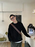 真维斯（JEANSWEST）毛衣男秋冬新款针织衫青少年针线衫内搭保暖百搭纯色打底衫毛线衫 黑色（常规） XL (推荐130-150斤) 实拍图