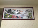 良品大师流水生财山水画办公室挂画中式客厅装饰画靠山图茶室字画风景壁画 富春山居图A1 88*208cm宣纸+红木框（热卖款） 实拍图