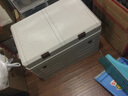 自然屋户外露营收纳箱车载后备箱整理箱子收纳柜盒野营野餐露营折叠桌凳 岩灰色-双层75L【加厚材质】 实拍图