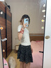 妙奕嘉半身裙女碎花短裙新款百褶裙学院风a字裙小个子显瘦裙子蛋糕裙 碎花短裙【黑色】 S 【建议 85-95斤】 实拍图