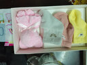 幸孕日婴儿袜子春秋天精梳棉0-3月1岁新生儿宝宝秋冬季儿童袜可爱礼盒装 A102灰色+粉色+黄色/礼盒装 3双 0-6月 实拍图