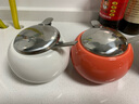 利快 日本进口调料罐厨房调味罐调料盒陶瓷圆形时尚简约 胡萝卜色 实拍图