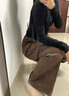 蕉内（Bananain）【赵露思同款】氧气505 Proof女士工装阔腿裤三防裤子24秋冬新款 杉木棕 XL 实拍图