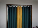 梦达莱全遮光窗帘成品免打孔安装罗马杆一整套卧室定制客厅防风保暖遮阳 拼接款：孔雀蓝+黄色 适用宽1.6-2.1米【窗帘高2.2米】 实拍图