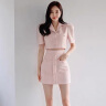 她芙（tafu）品牌女装小香风连衣裙套装女2024新款气质名媛韩版修身包臀裙两件 粉红色 M 晒单实拍图
