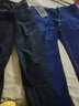浪默【2条装】牛仔裤男士秋冬厚款商务弹力中青年休闲男裤直筒裤宽松 009黑色+009蓝色 30 （2尺3适合115-125） 实拍图