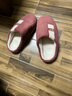 回力日式情侣棉拖鞋秋冬居家保暖加绒软弹底棉鞋HL0223樱桃红40-41码 实拍图