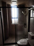 东鹏（DONGPENG）淋浴房一字形玻璃隔断简易卫生间浴屏干湿分离整体浴室洗澡沐浴房 1.4-1.49m 雅黑 长把手 实拍图