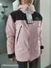 波司登（BOSIDENG）波司登冲锋衣鹅绒男女同款情侣装短款连帽加厚宽松外套 苏梅粉1617 L 170/92A 实拍图