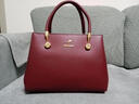 袋鼠品牌手提包送生日礼物真皮包包女包2025新款中年妈妈婚包斜挎包潮 酒红色（送礼盒袋+手包卡包） 实拍图