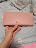稻草人（MEXICAN）头层牛皮竖款横款钱包女折叠简约女士钱包迷你清生日礼物送女生 粉色长款 实拍图
