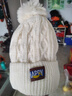 狐狸仙冬季帽子女新款加绒保暖毛线帽洋气冷帽时尚骑行防寒加厚针织女帽 Happy毛球帽【米白色】 实拍图