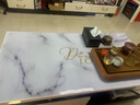 梦的丝娜桌布茶几桌布长方形PVC仿大理石纹无味防油防烫软pvc桌垫茶几垫 DLS35-大理石金 60*120cm 实拍图