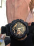 卡西欧（CASIO）手表男学生经典黑金时尚双显多功能时尚运动电子表 哑光黑玫瑰金GA-110RG-1A 实拍图