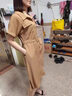 clotho Rennie品牌女装衬衫连衣裙女2025年夏季新品气质百搭遮肉显瘦中长款裙子 卡其色 L 建议110-125斤 实拍图
