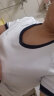 茵曼（INMAN）撞色罗纹棉U领短袖T恤2024夏女装新款修身气质休闲通勤短款上衣 牙白色 XL 晒单实拍图
