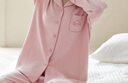 芬腾【婴儿棉】睡衣秋季女款纯棉长袖长裤新款大码家居服女春秋套装 J98332375樱花粉 L 建议：110-125斤 实拍图