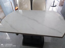 初屋 餐桌 现代轻奢岩板餐桌椅组合可伸缩折叠家用储物小户型餐厅家具 亮光雪山白【大闪电椅+玻璃柜门 1.2m  一桌六椅 实拍图