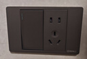 国际电工118型开关插座面板灰色多孔家用厨房墙壁暗装多位十五孔插座 二位一开五孔 实拍图