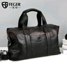 斐格真皮旅行包男手提男士旅行袋大容量行李包出差运动健身包拉杆男包 经典黑(牛皮/可固定在拉杆箱) 实拍图