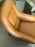 索梦纳斯 北欧单人沙发椅真皮美式轻奢实木休闲简约客厅阳台懒人沙发椅 单人位超纤皮料橘黄色（TM18-1) 实拍图
