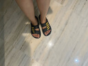 卡帝乐鳄鱼拖鞋男士休闲拖鞋浴室家居一字拖百搭凉拖鞋子 男 1492 黑金 40 实拍图