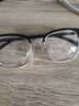 狮旅 半框眼镜理工男复古黑防蓝光斯文商务痞帅平光护眼睛无度数女 亮黑银框 双眼1.56左右300度 实拍图