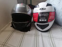 AD新国标电动车头盔男女士四季通用电瓶车安全帽男款冬季保暖围巾全盔女款防雾轻便3C认证摩托车头盔 新国标B【白色】黑茶 实拍图